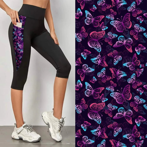 Black with Butterfly pocket 2 Pocket Leggings
